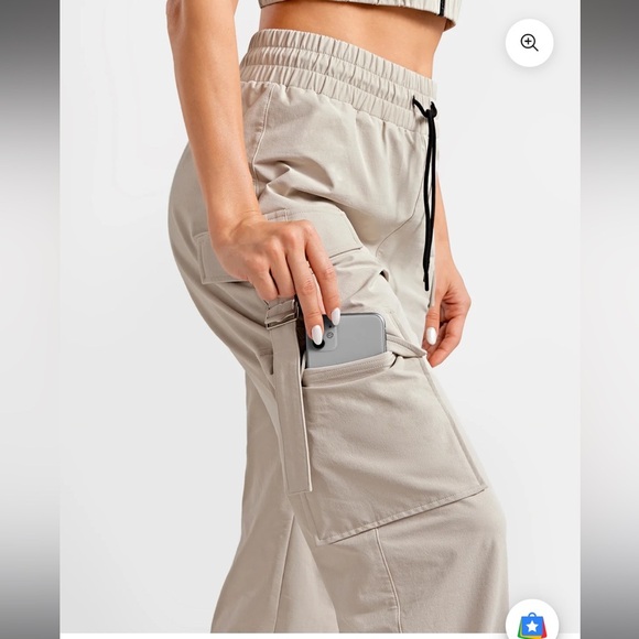 NEW FIRM ABS CREAM TAN CARGO PANTS TRACK JOGGERS MEDIUM - Picture 5 of 9